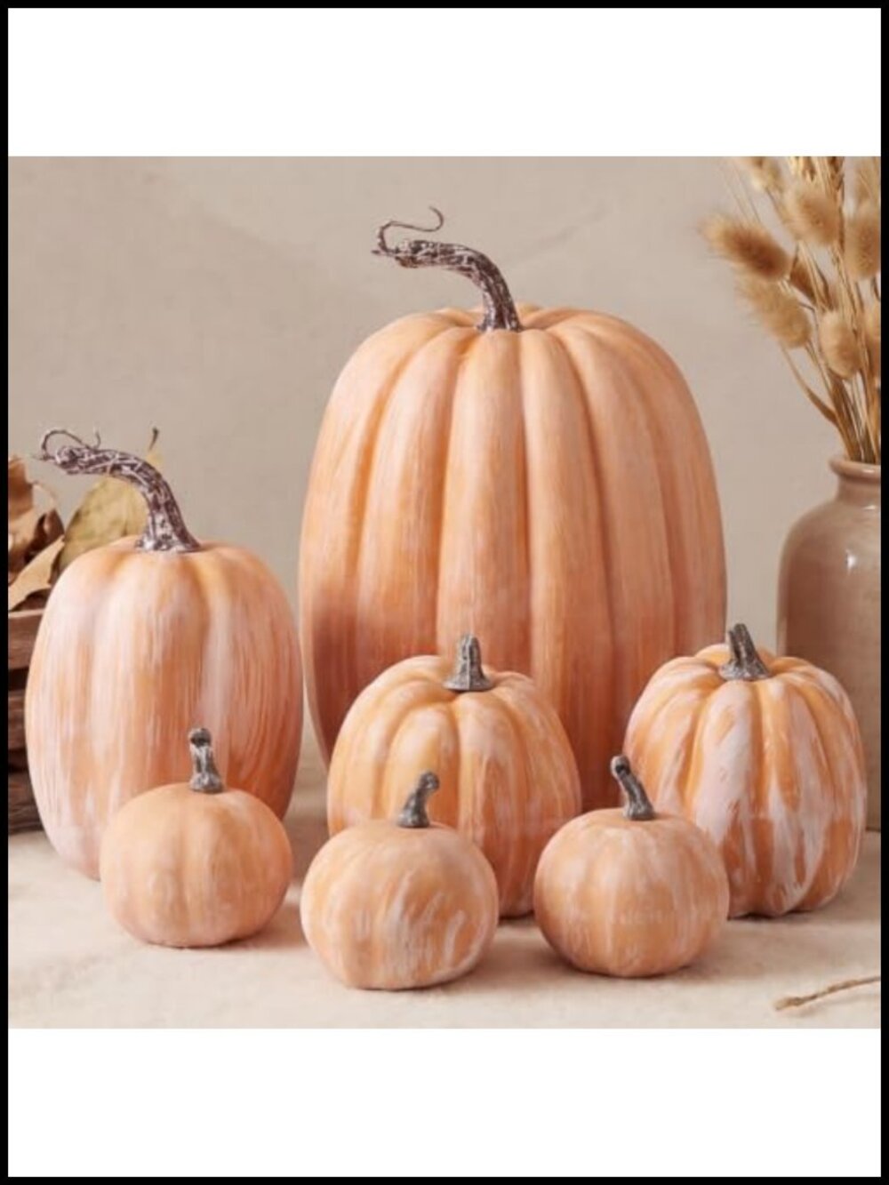 7pc Terracotta Foam Pumpkins Artificial Fall Thanksgiving Decor